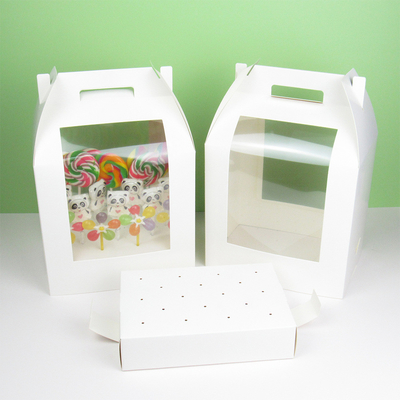 Custom lollipop display box New Year's handmade strawberry chocolate candy window portable packaging box 18 holes