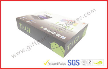 Portable DVD Offset Printing Electronics Packaging Boxes With 1400g Rigid Board